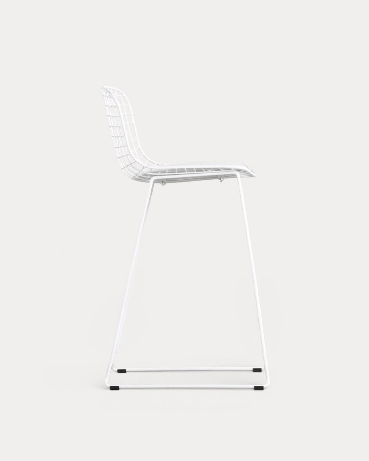 Aras Low Back Metal Bar Stool - Polar White