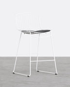 Aras Low Back Metal Bar Stool - Black