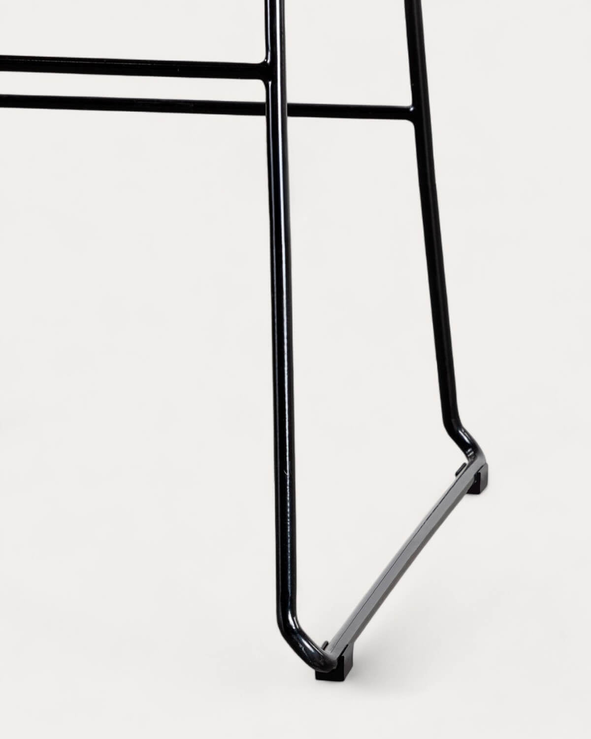 Aras Low Back Metal Bar Stool - Black