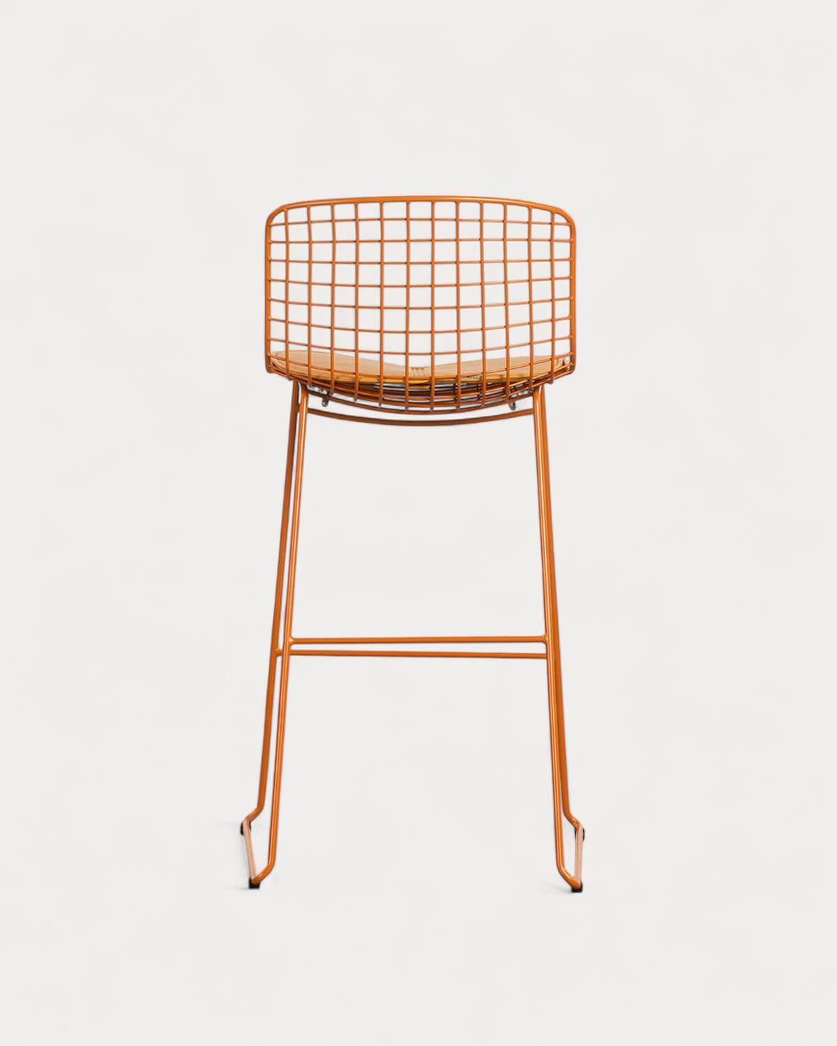 Aras Low Back Metal Bar Stool - Orange Terra