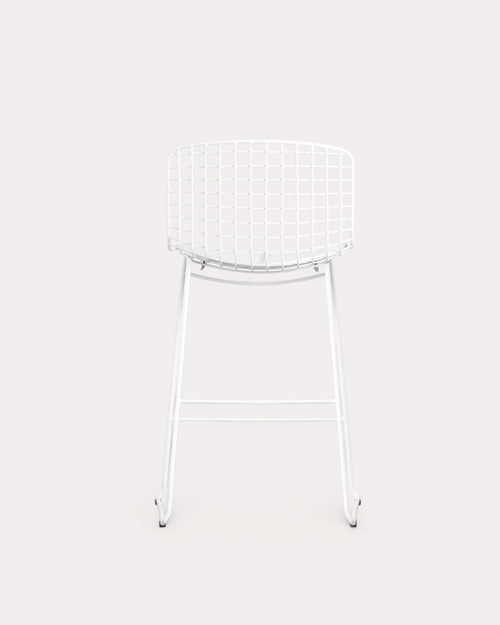 Aras Low Back Metal Bar Stool - Polar White