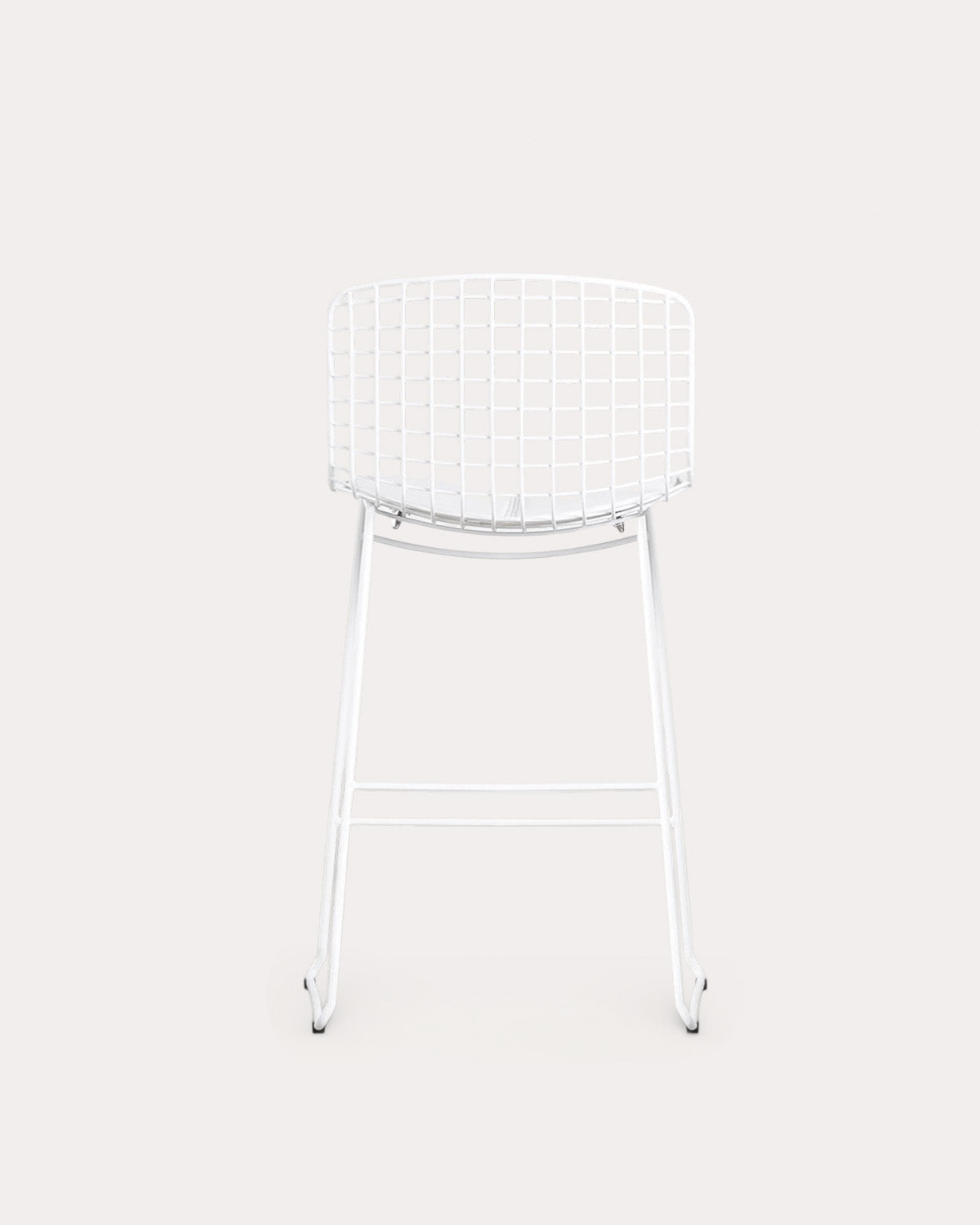 Aras Low Back Metal Bar Stool - Polar White
