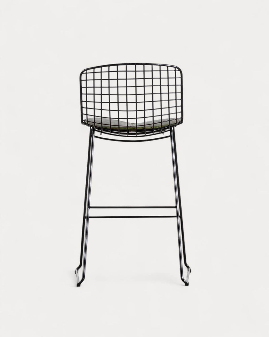 Aras Low Back Metal Bar Stool - Black