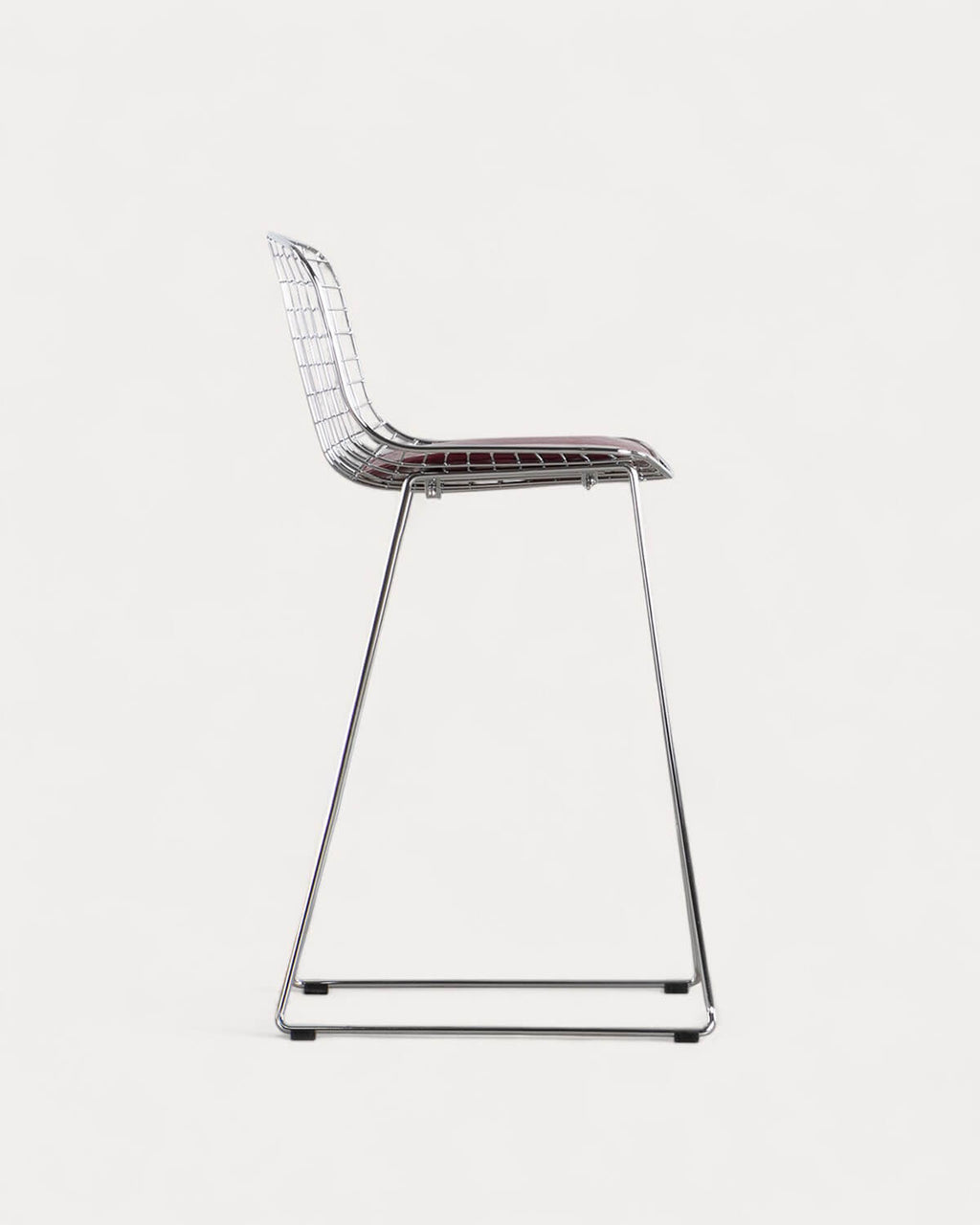 Aras Low Back Metal Bar Stool - Chrome gray
