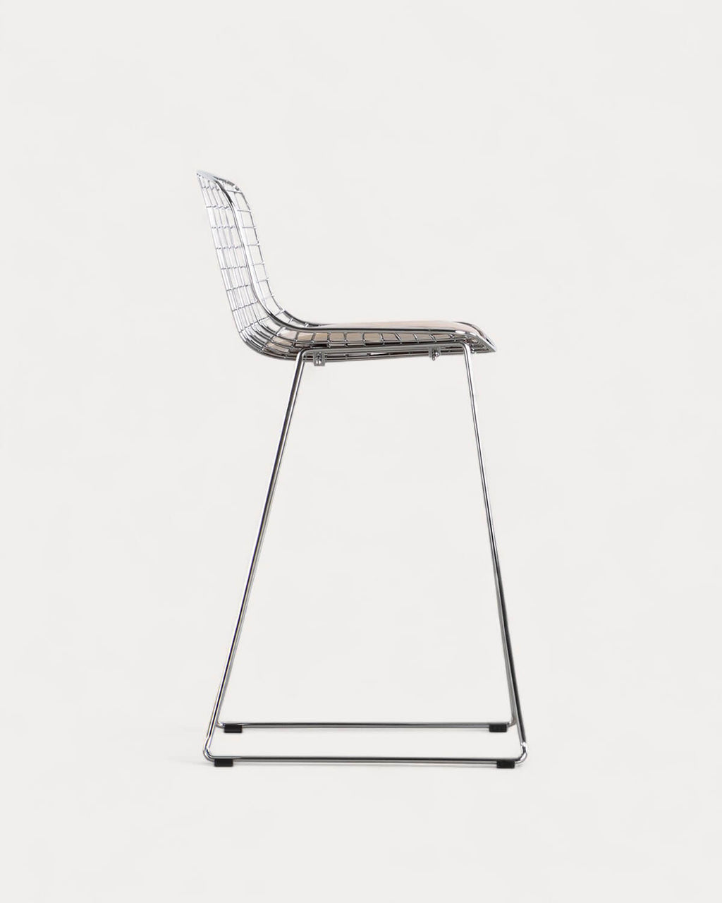 Aras Low Back Metal Bar Stool - Chrome gray