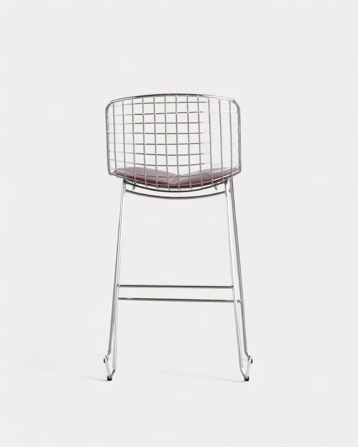 Aras Low Back Metal Bar Stool - Chrome gray