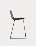 Aras Low Back Metal Bar Stool - Preto Obsidian
