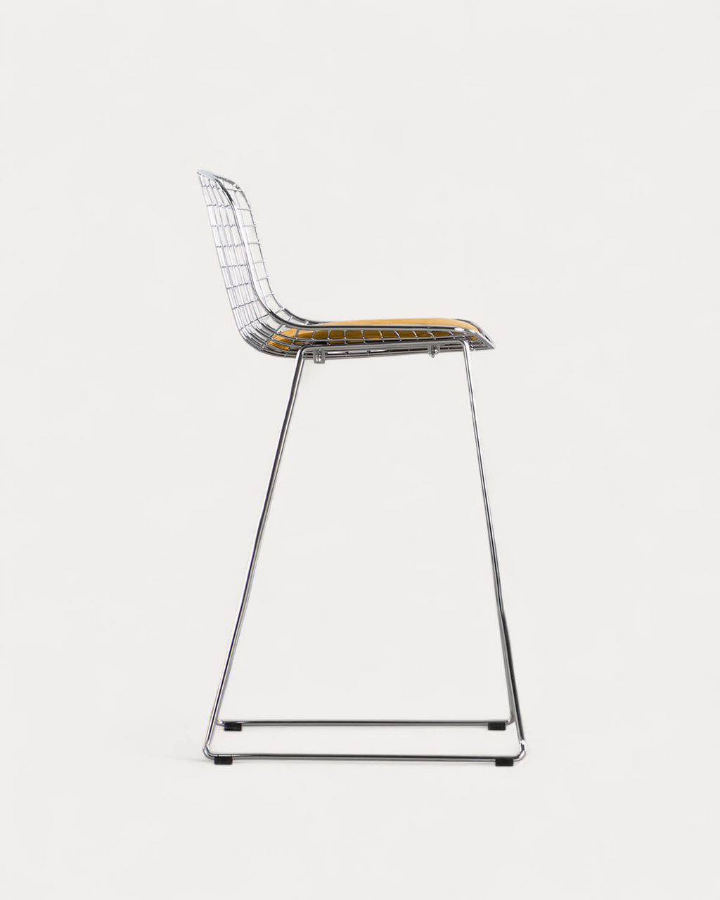Aras Low Back Metal Bar Stool - Chrome gray