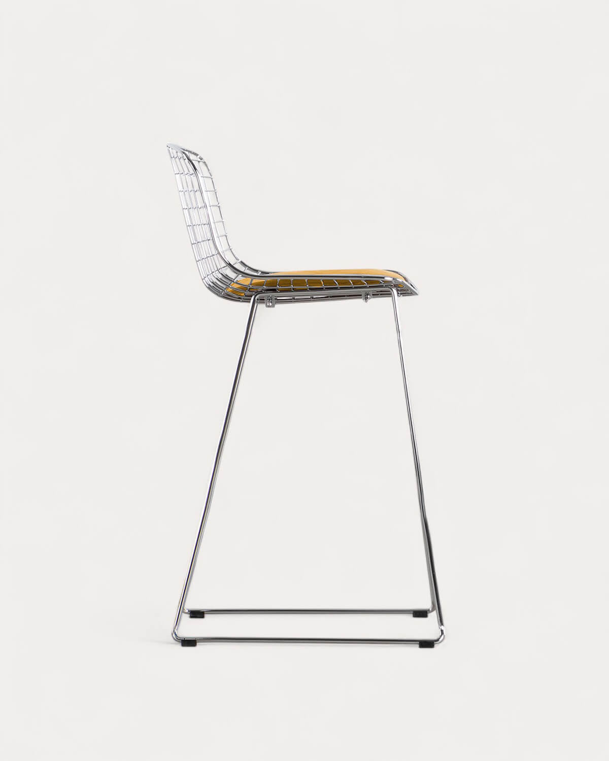 Aras Low Back Metal Bar Stool - Chrome gray