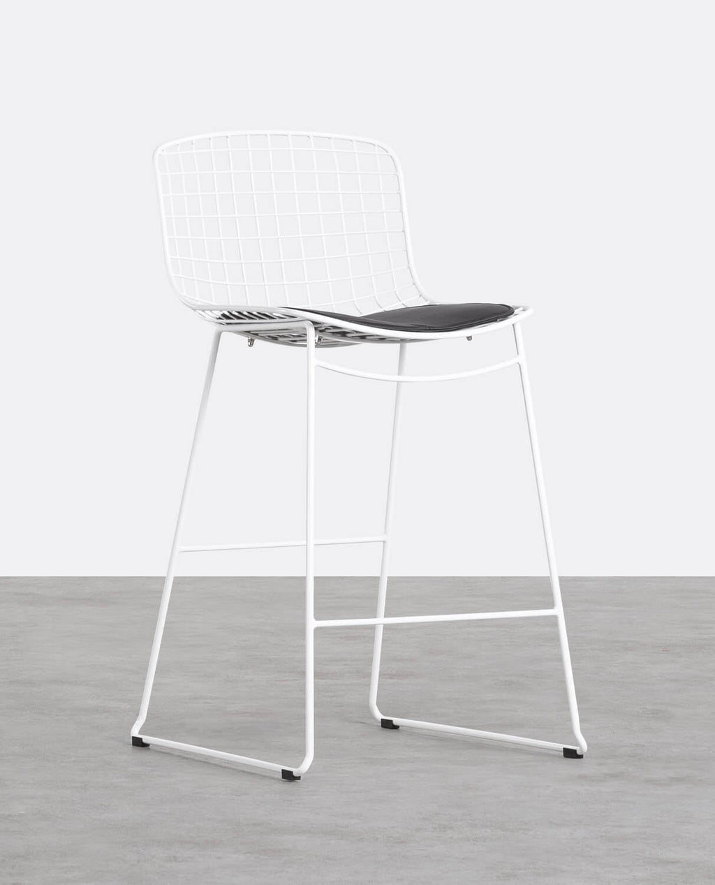 Aras Low Back Metal Bar Stool - Red Tinto