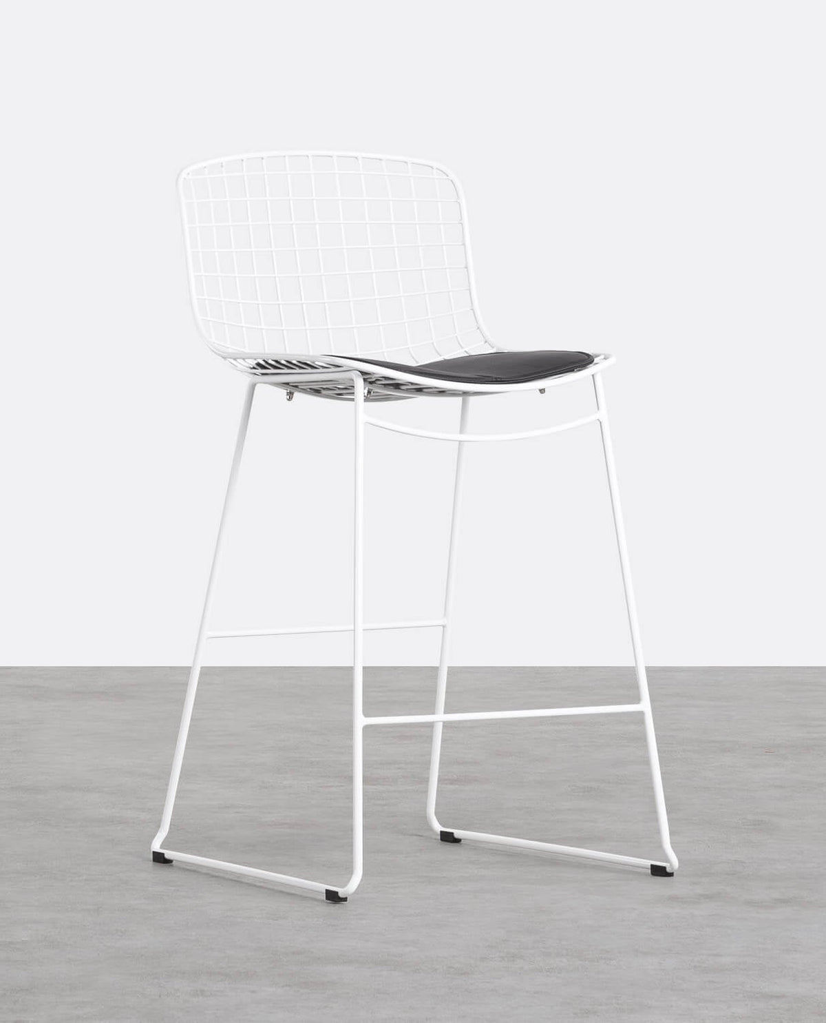Aras Low Back Metal Bar Stool - Red Tinto