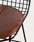 Aras Low Back Metal Bar Stool - Black