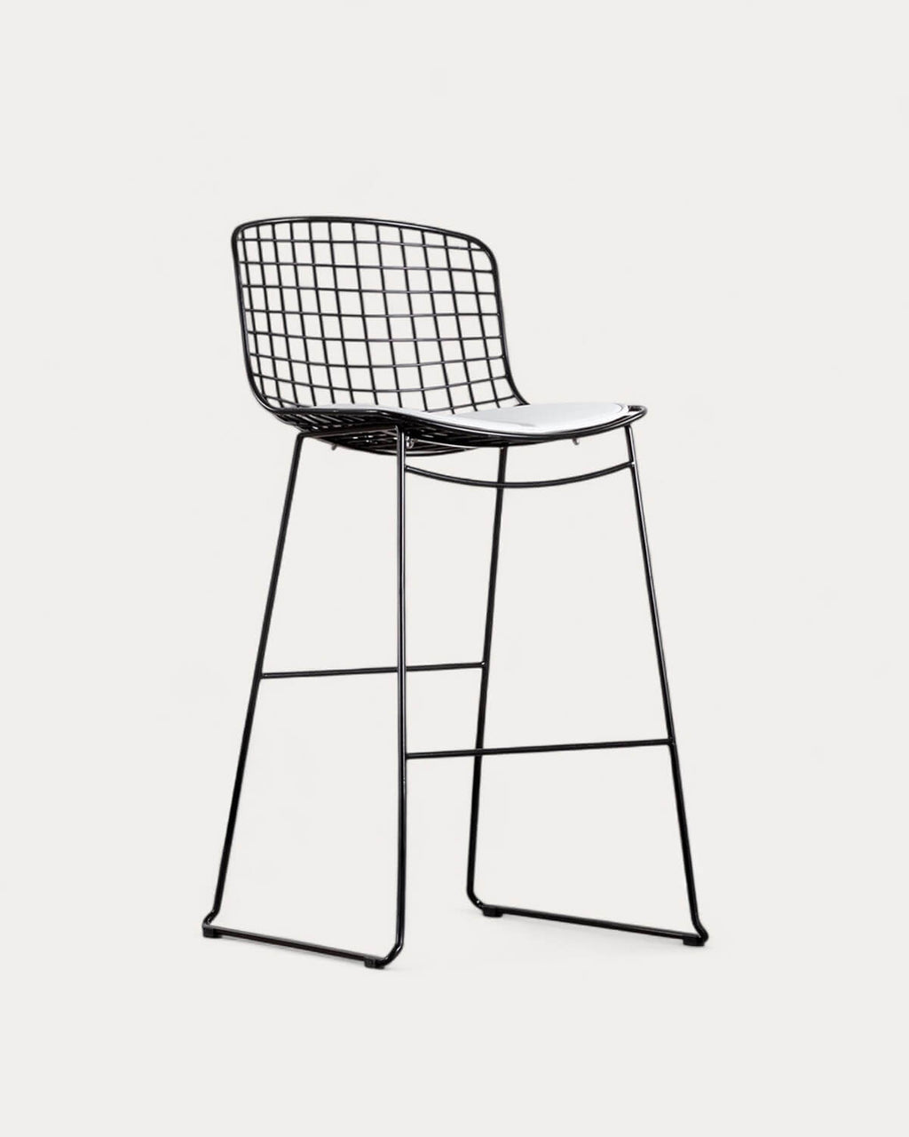 Aras Low Back Metal Bar Stool - Black