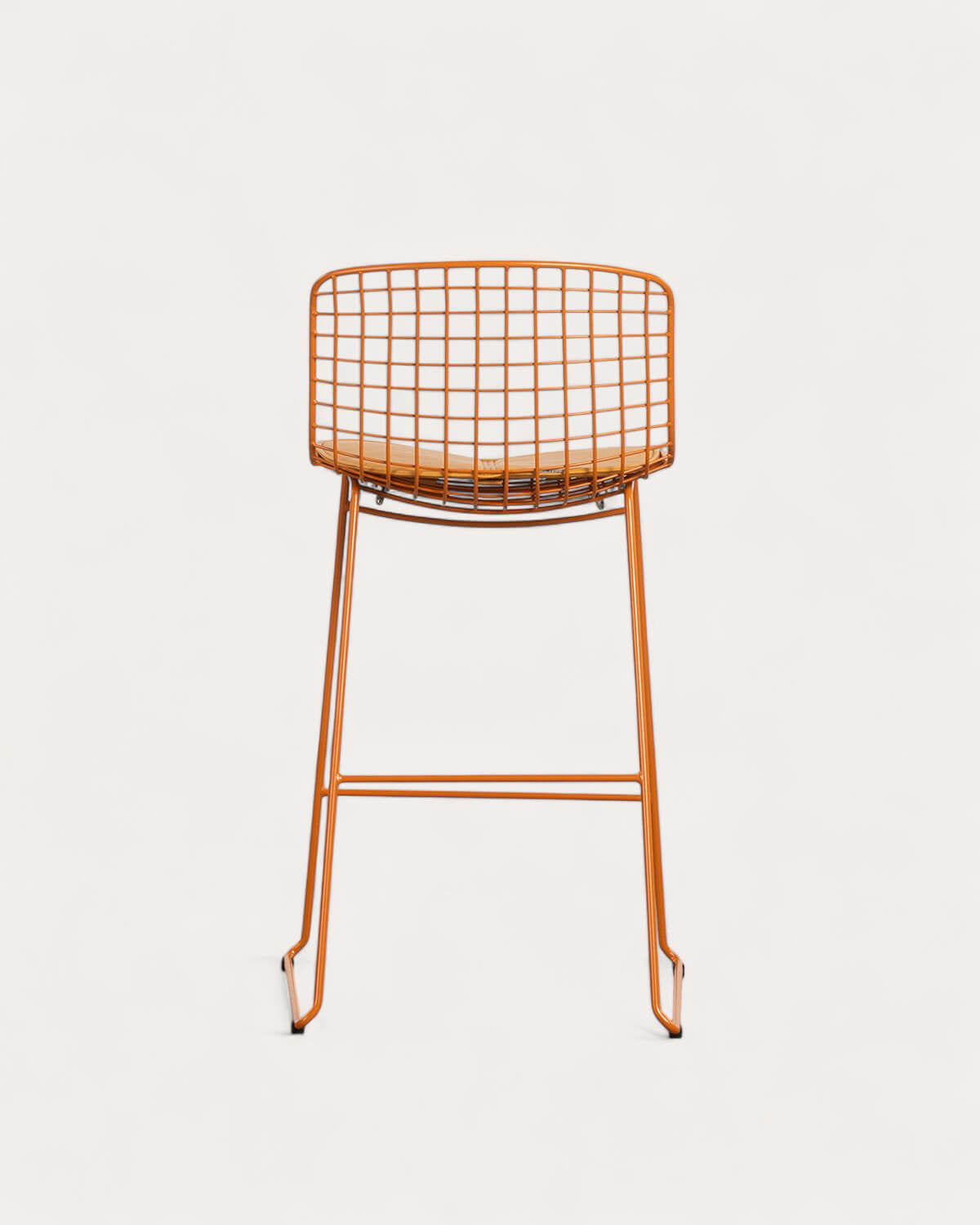 Aras Low Back Metal Bar Stool - Orange Terra
