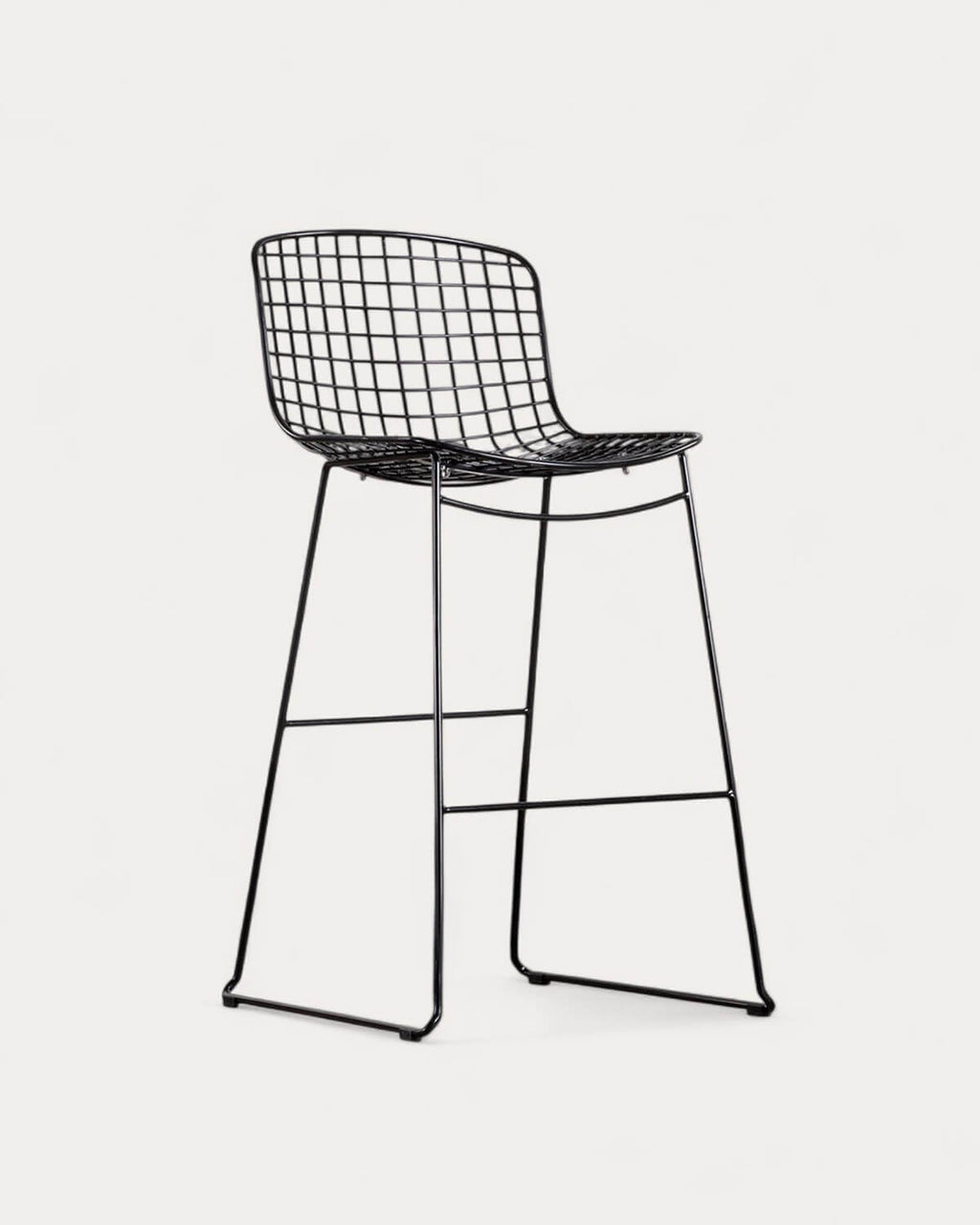 Aras Low Back Metal Bar Stool - Black
