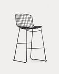 Aras Low Back Metal Bar Stool - Black