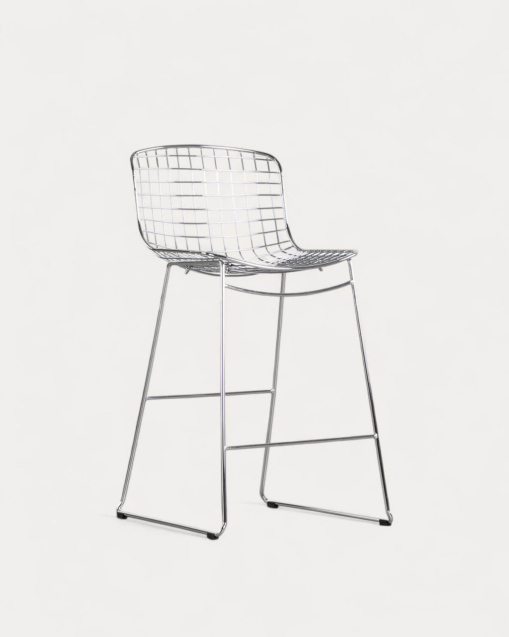 Aras Low Back Metal Bar Stool - Chrome gray