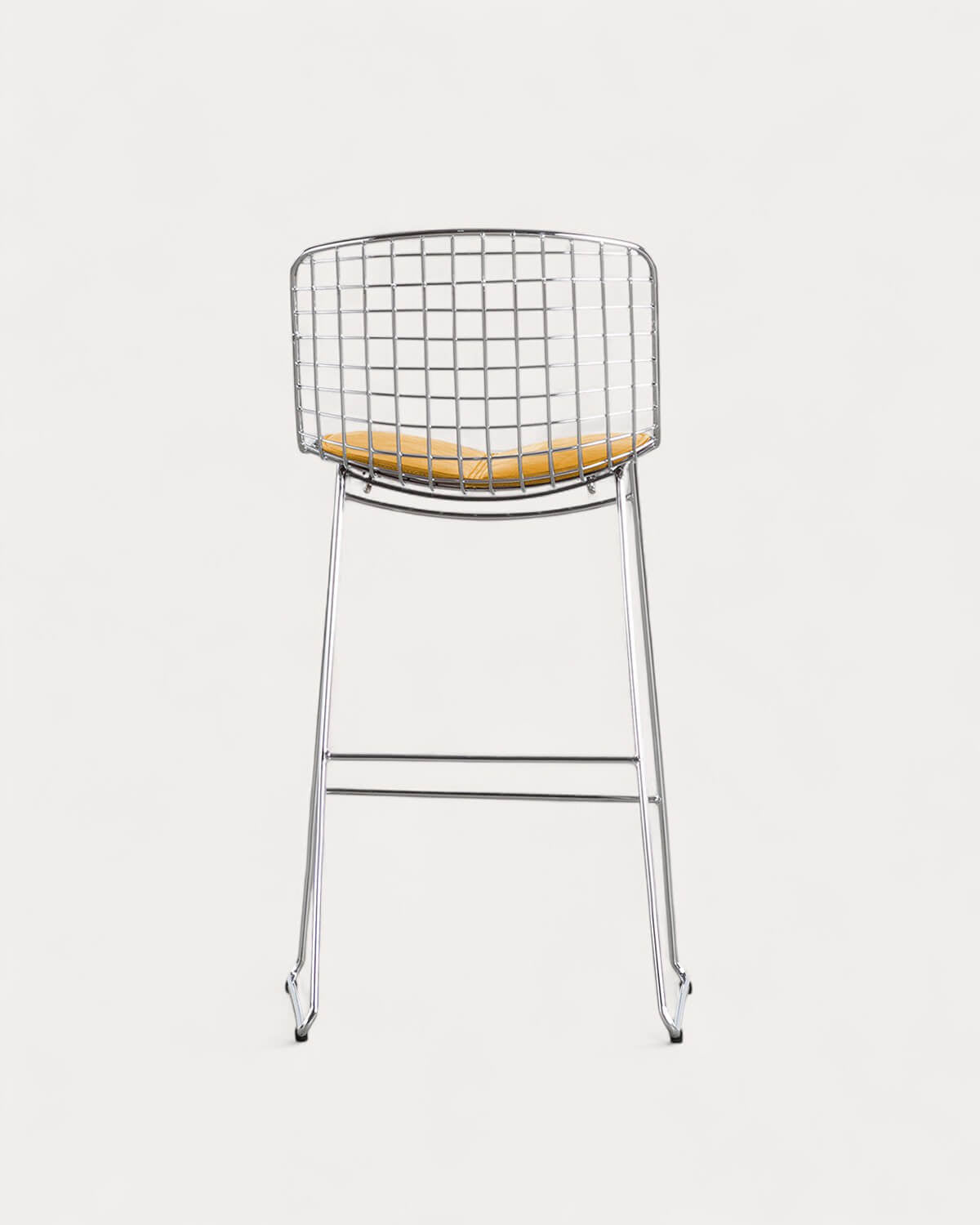 Aras Low Back Metal Bar Stool - Chrome gray