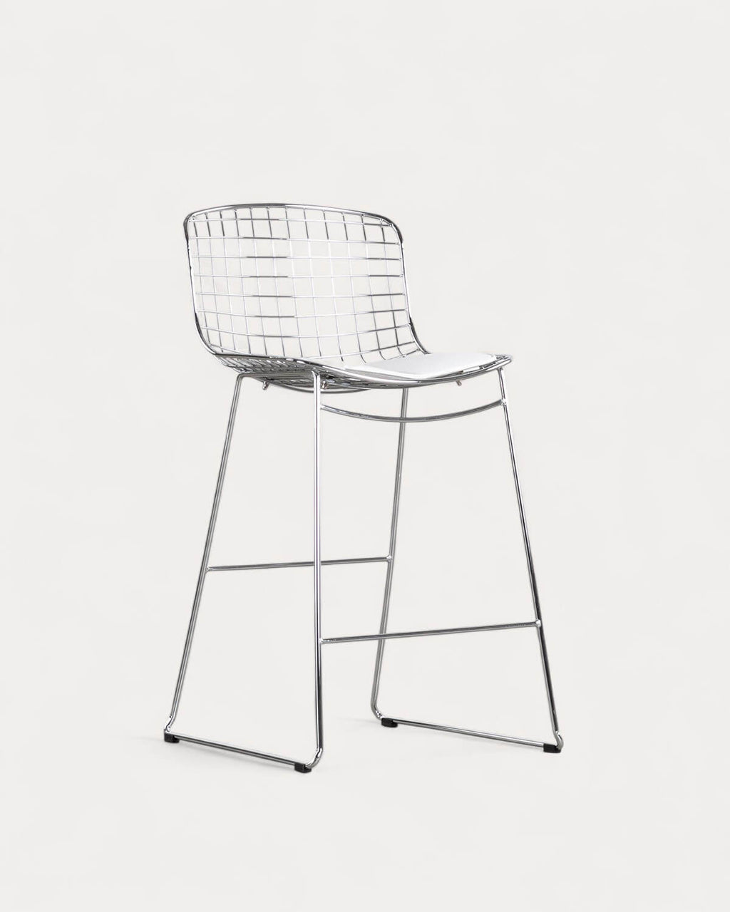 Aras Low Back Metal Bar Stool - Chrome gray