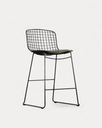 Aras Low Back Metal Bar Stool - Preto Obsidian
