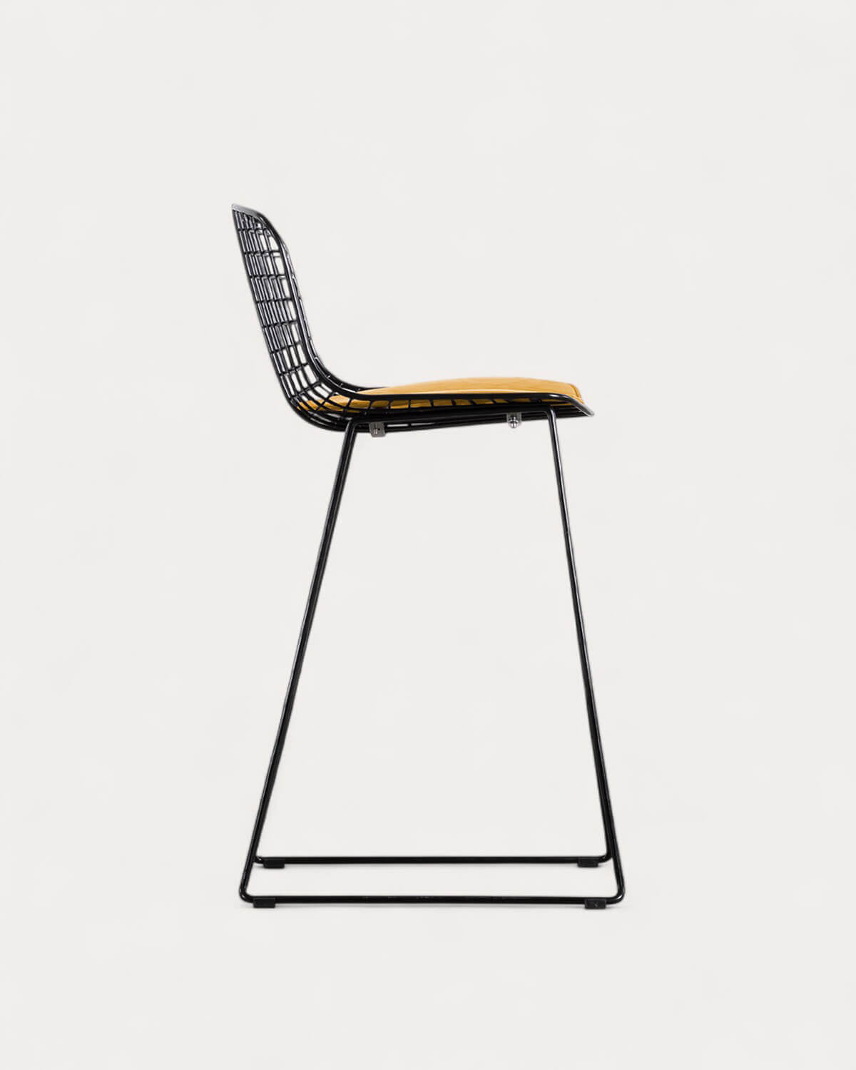 Aras Low Back Metal Bar Stool - Black