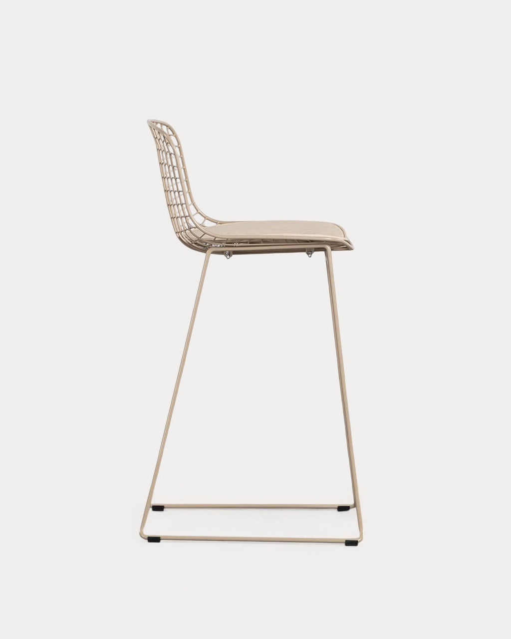 Aras Low Back Metal Bar Stool - Brown Clay