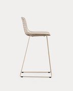 Aras Low Back Metal Bar Stool - Brown Clay