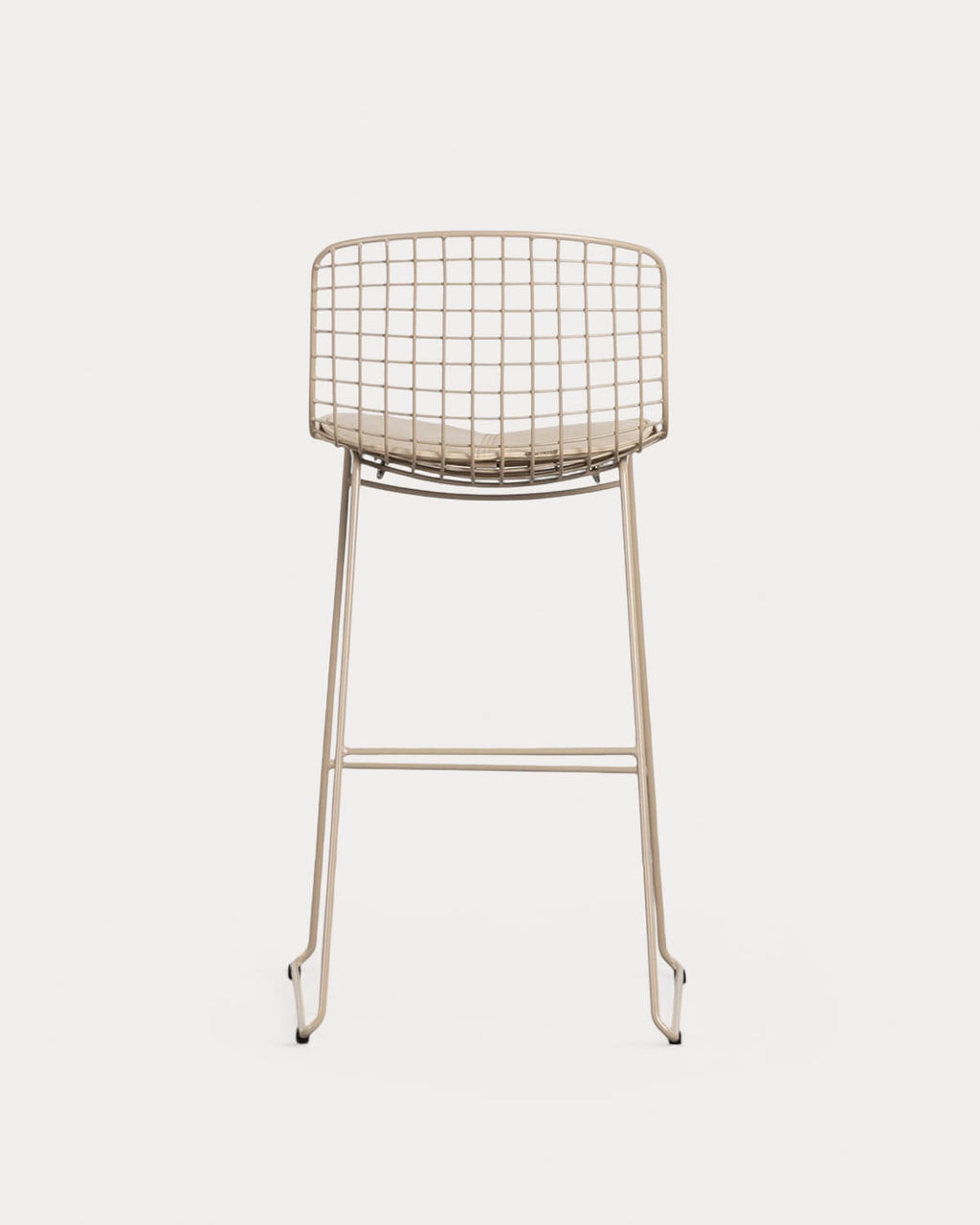 Aras Low Back Metal Bar Stool - Brown Clay