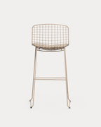Aras Low Back Metal Bar Stool - Brown Clay