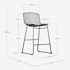 Aras Low Back Metal Bar Stool - Green Nori