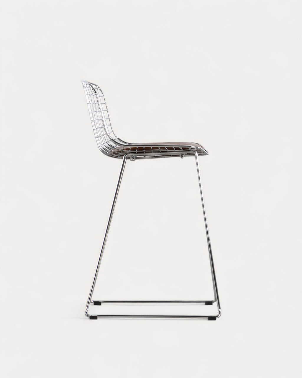 Aras Low Back Metal Bar Stool - Chrome gray