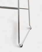 Aras Low Back Metal Bar Stool - Chrome gray