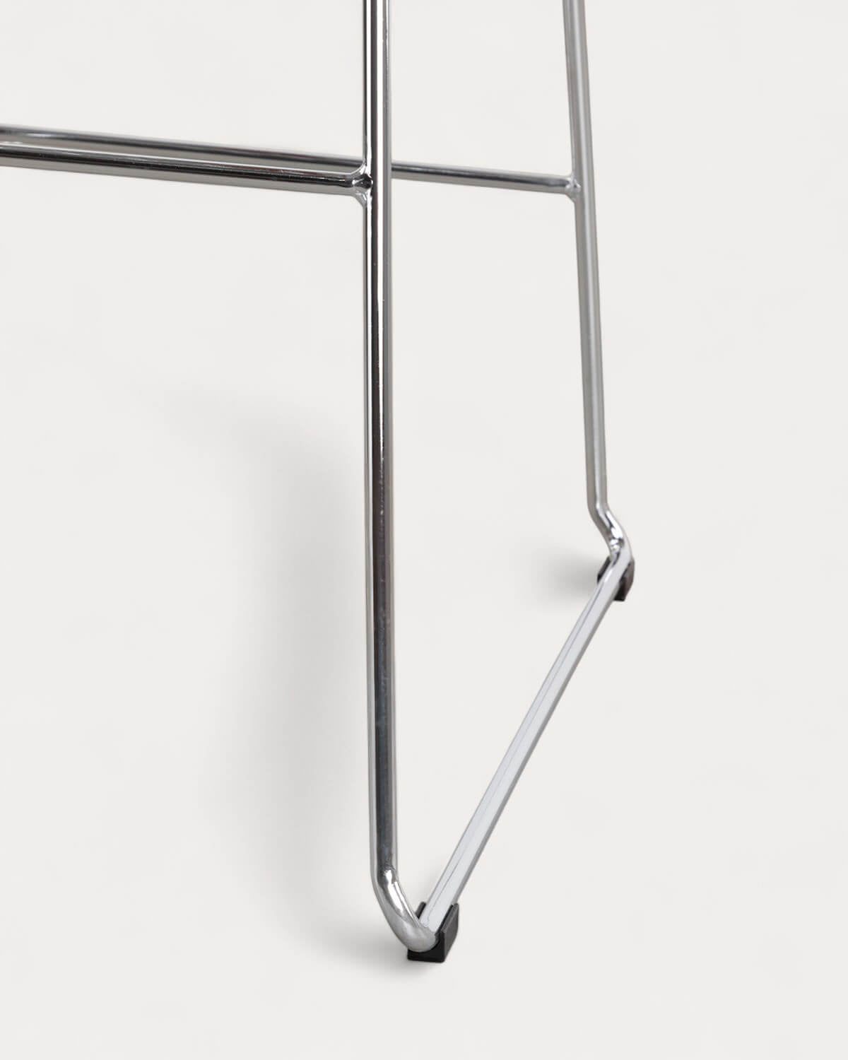Aras Low Back Metal Bar Stool - Chrome gray