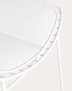 Aras Low Back Metal Bar Stool - Polar White