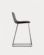 Aras Low Back Metal Bar Stool - Preto Obsidian