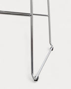 Aras Low Back Metal Bar Stool - Chrome gray