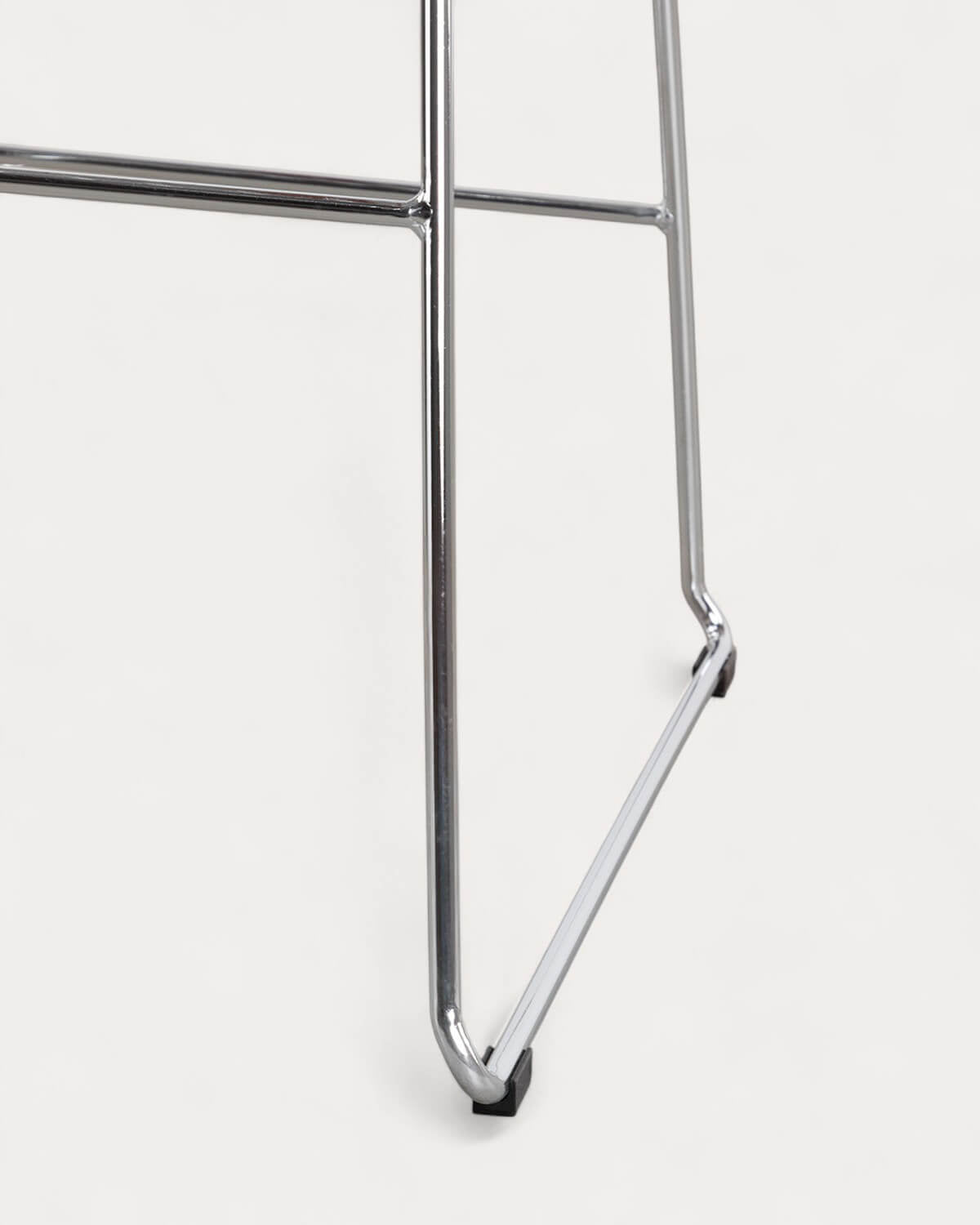 Aras Low Back Metal Bar Stool - Chrome gray