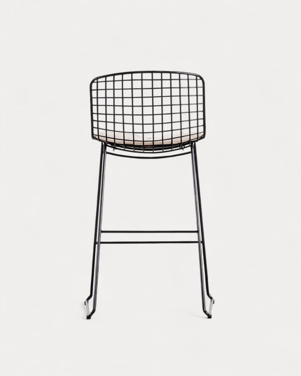 Aras Low Back Metal Bar Stool - Black