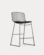 Aras Low Back Metal Bar Stool - Preto Obsidian