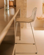 Aras Low Back Metal Bar Stool - Chrome gray