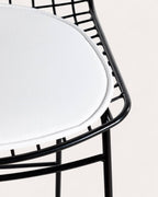 Aras Low Back Metal Bar Stool - Preto Obsidian