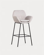 75 cm bar stool in metal and Eider fabric