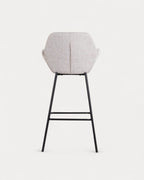 75 cm bar stool in metal and Eider fabric