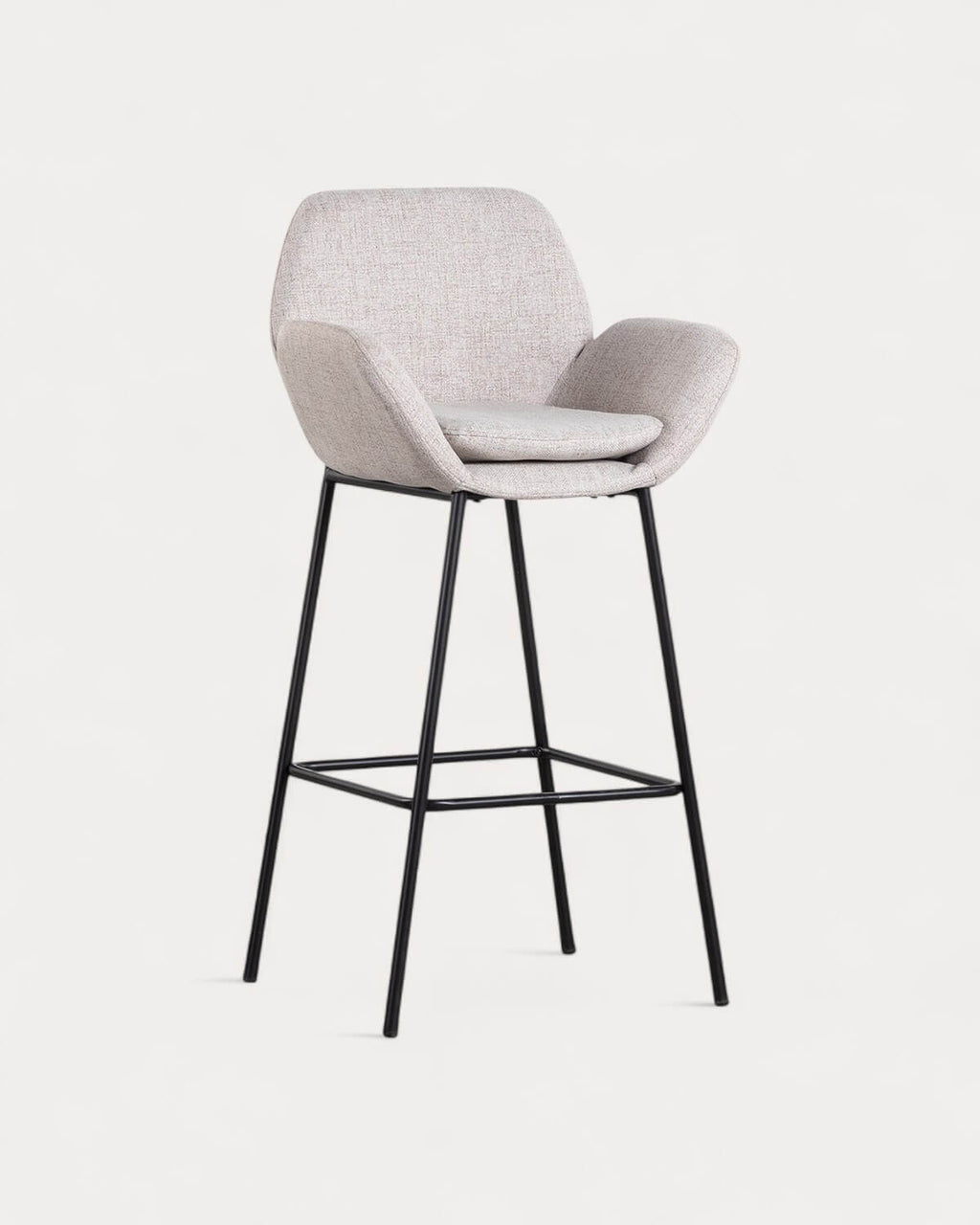 75 cm bar stool in metal and Eider fabric