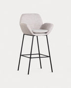 75 cm bar stool in metal and Eider fabric