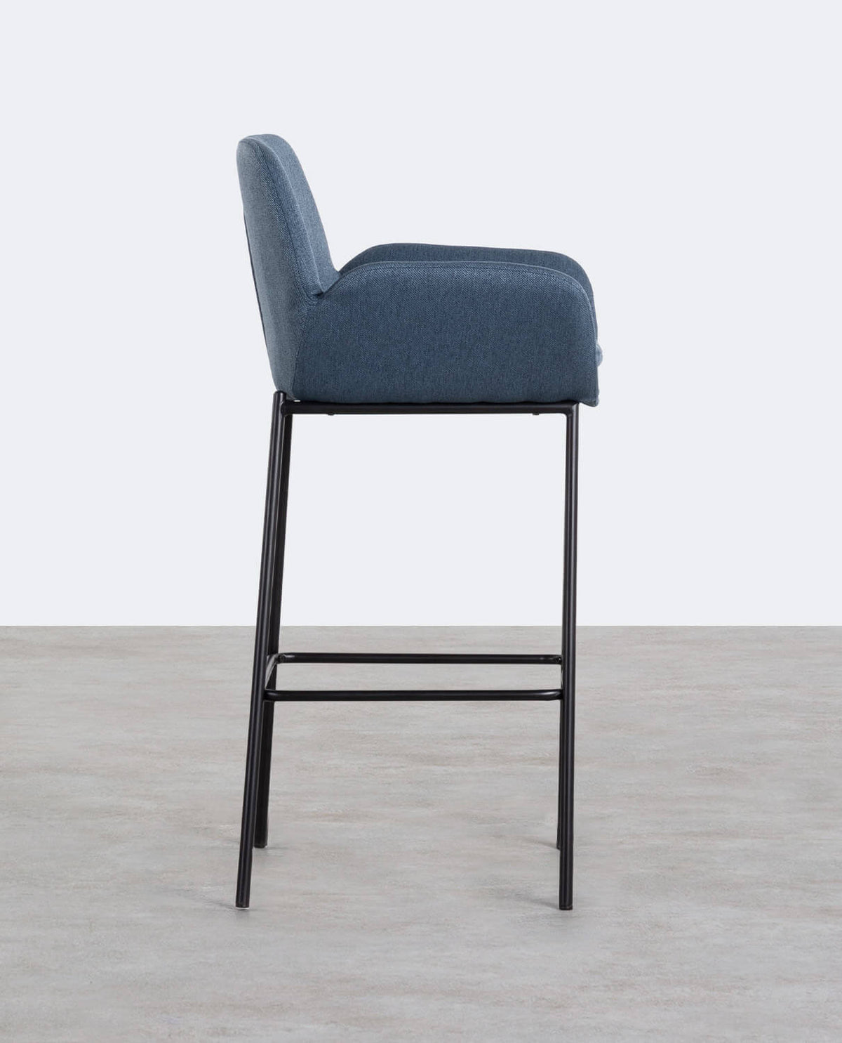 75 cm bar stool in metal and Eider fabric