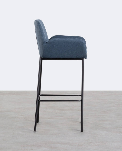 75 cm bar stool in metal and Eider fabric