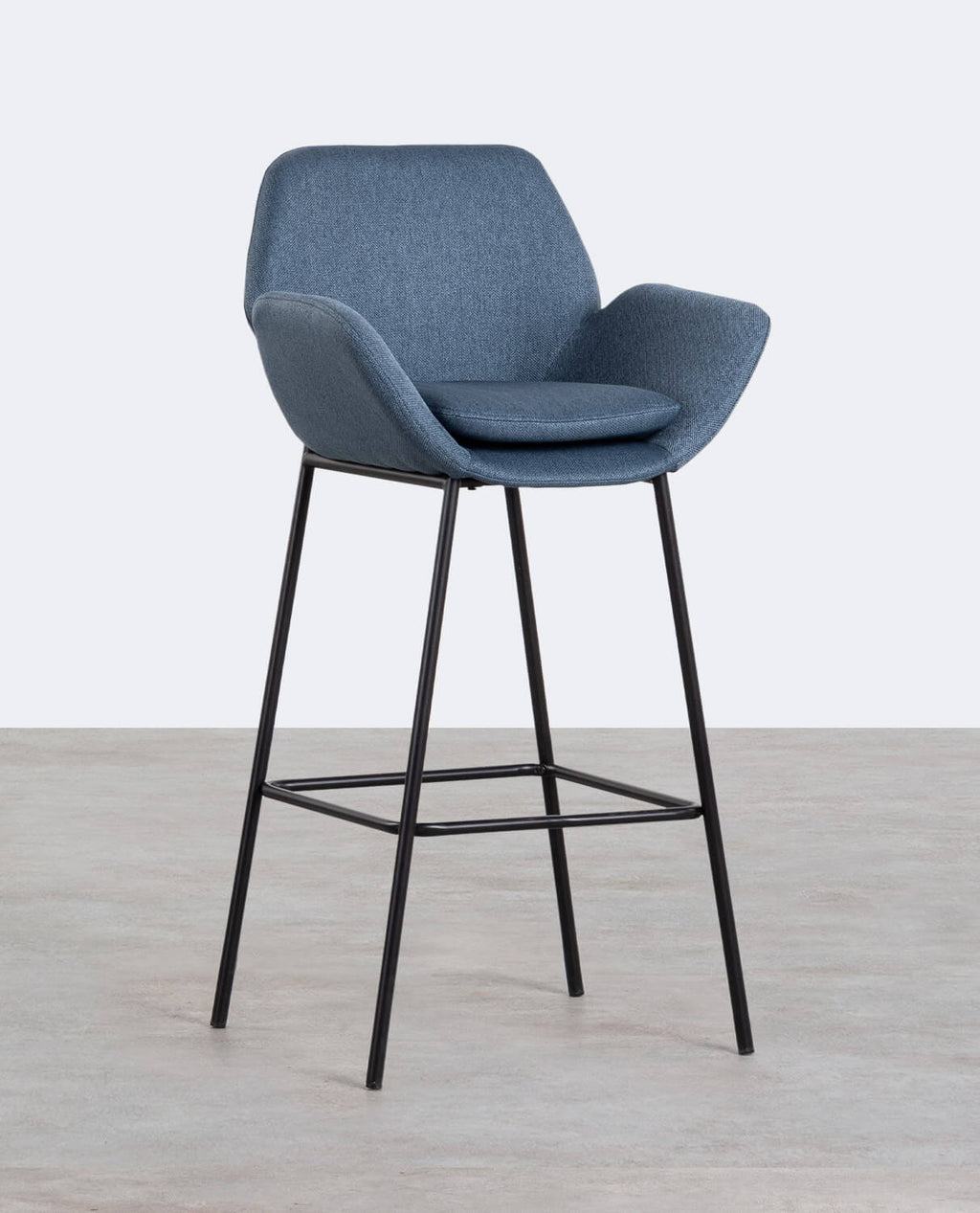 75 cm bar stool in metal and Eider fabric