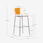 Pinha 75 cm polyethylene and metal bar stool