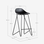 65 cm bar stool in polypropylene and steel Paris